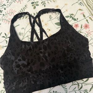 Lululemon Athletica Black Patterned Sports Bra